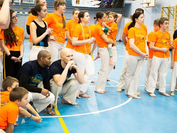 Capoeira students training in Dublin